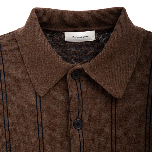 Mfpen Formal Cardigan Light Brown Stripe M324-017 Degli Uberti